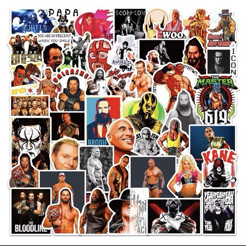 50pcs wwe wrestling stickers - wrestling,